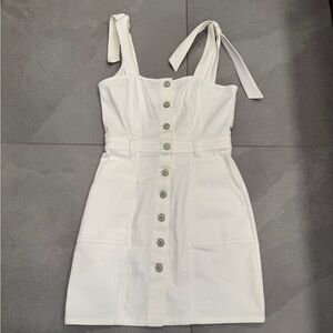 5a7 Cinq a Sept White Button-Down Denim Dress